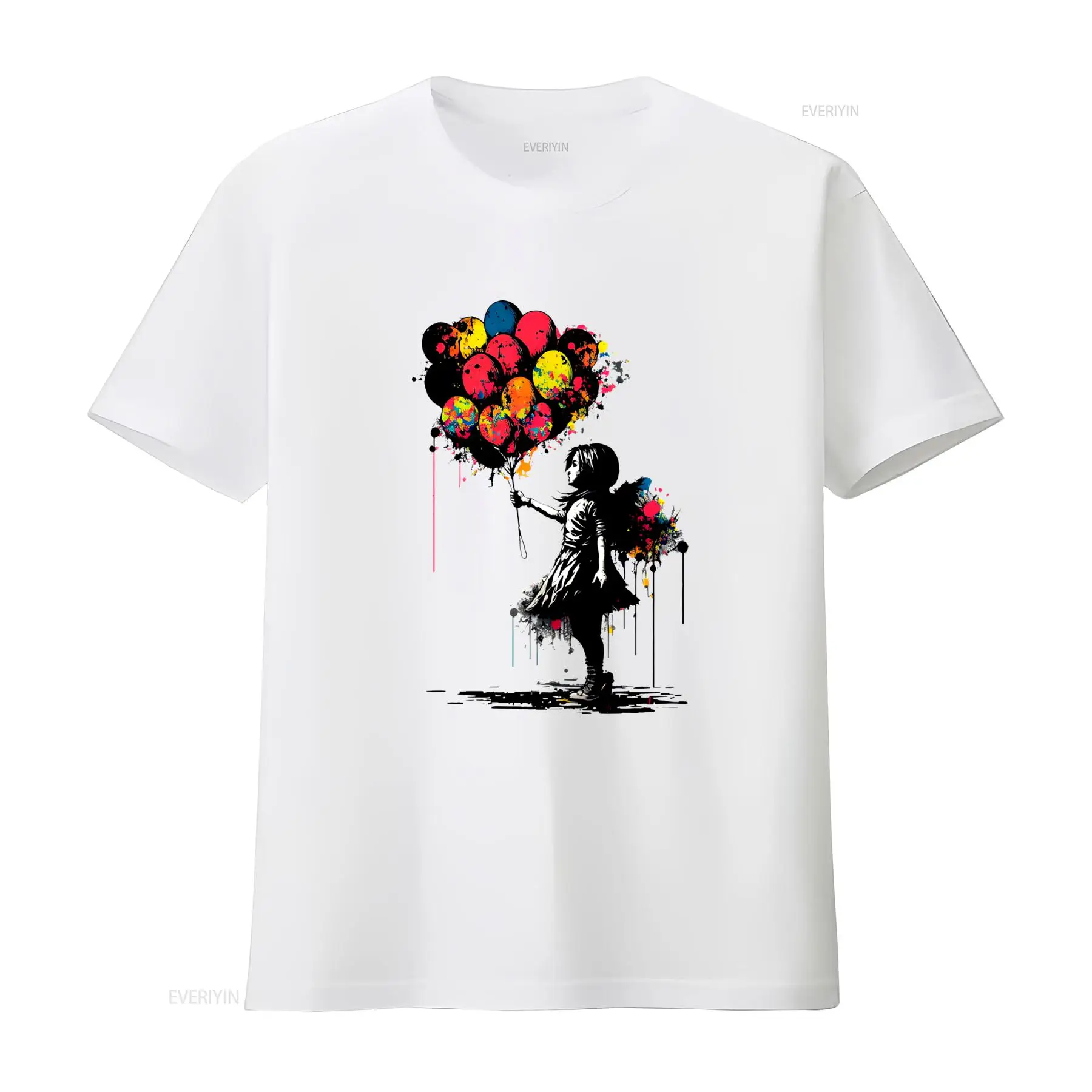 Street Fashion China Girl - T-shirt Banksy Peace Balloon Girl, imprimé