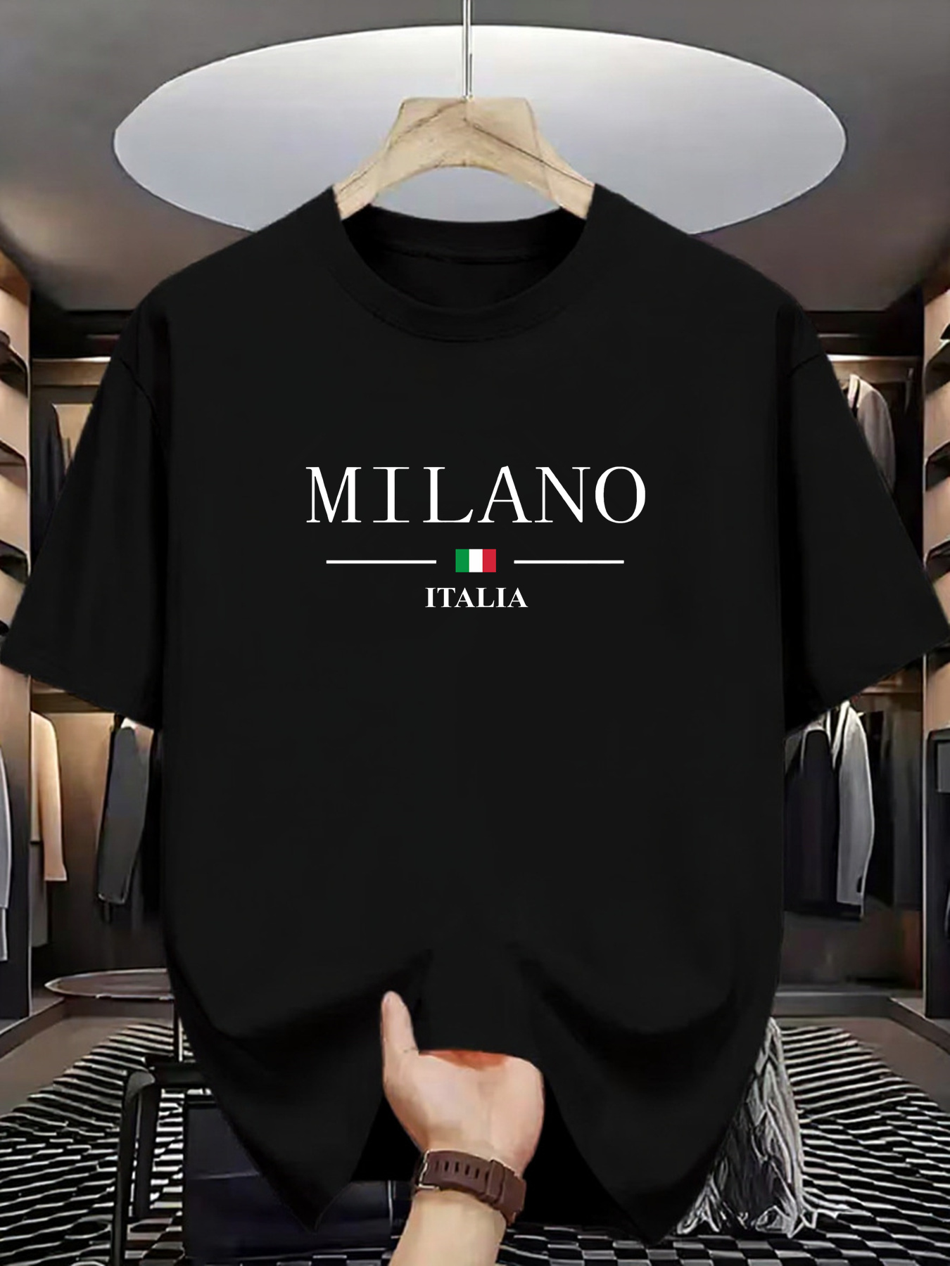 Street Fashion Milan - T-shirts pour hommes à col rond