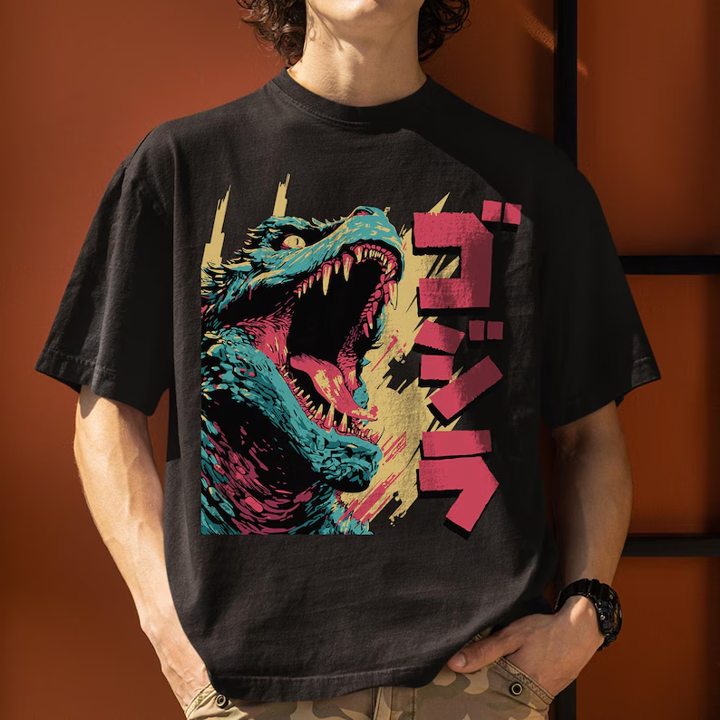 Street Fashion Japan - T-shirt graphique Godzilla Gojira, film japonais