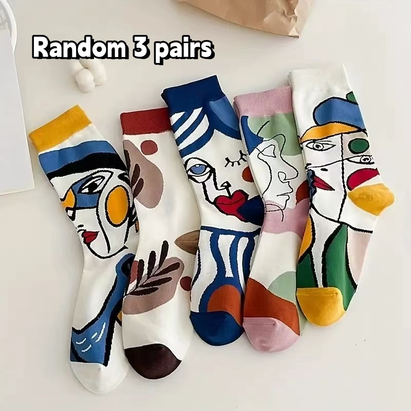 Street Fashion Youtube - 3 paires aléatoires mode lignes abstraites