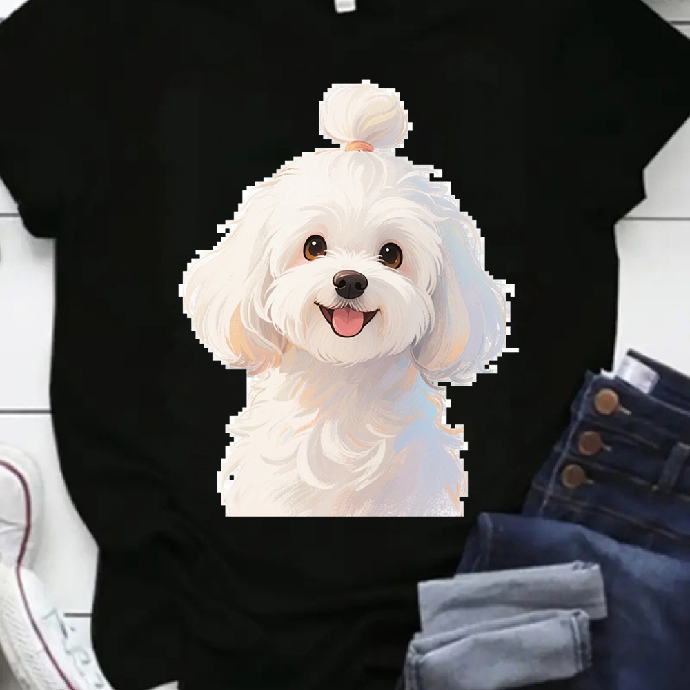 Street Fashion Theme - T-shirt surdimensionné à thème canin de