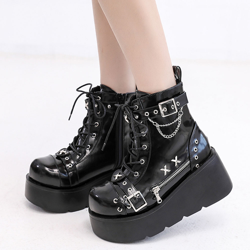 Street Fashion Female - Bottines gothiques à plateforme pour femmes,