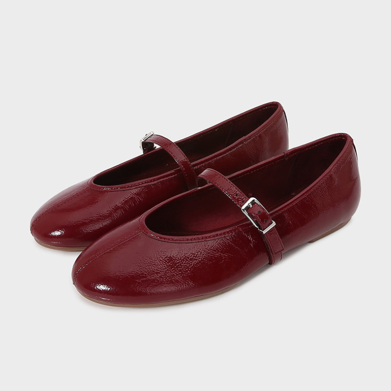 Street Fashion Female - Chaussures plates Mary Jane en cuir