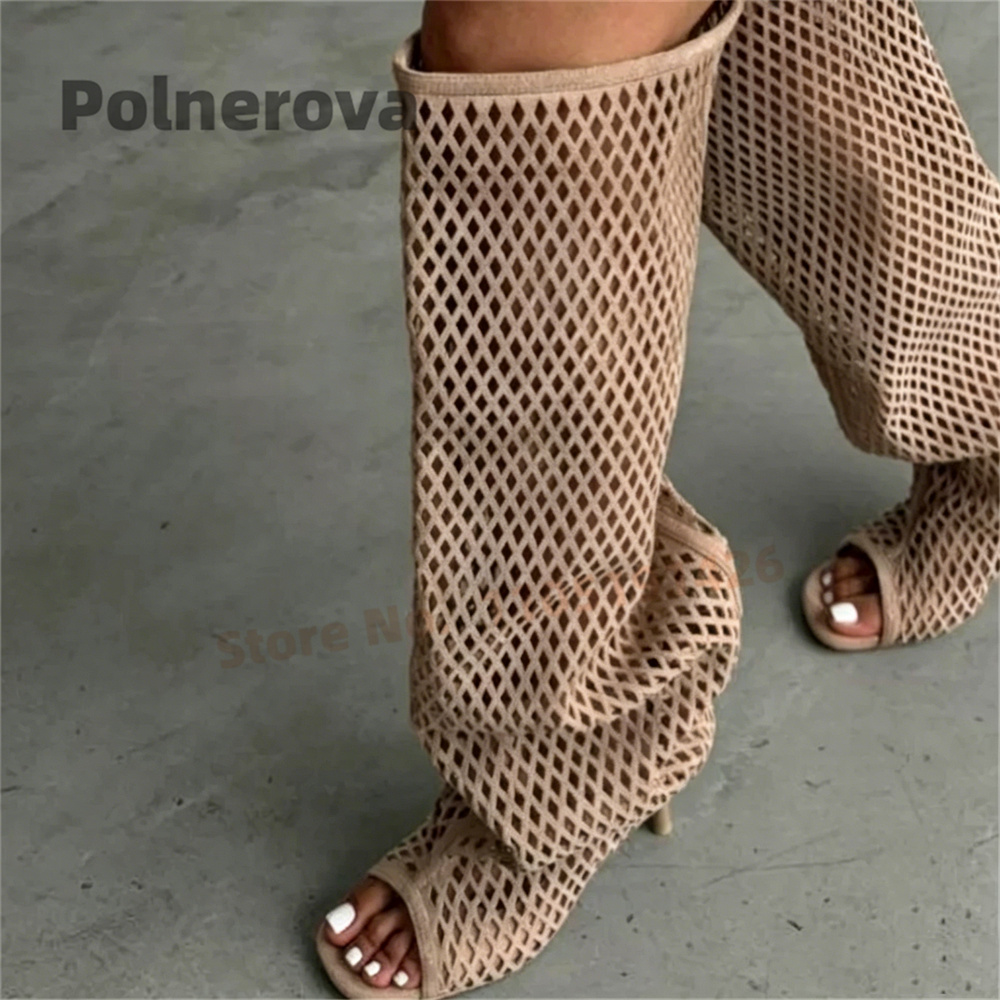 Bottes hautes en cuir ajouré p - Street Fashion Female avis et prix