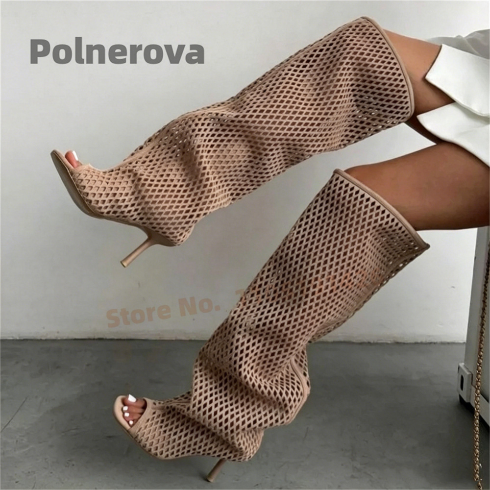 Bottes hautes en cuir ajouré p - Street Fashion Female avis et prix