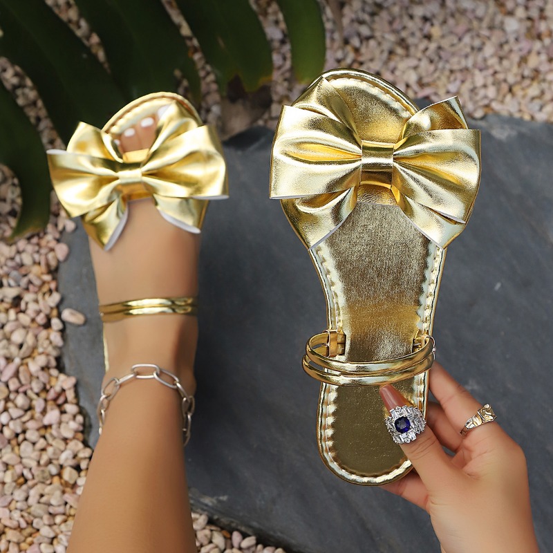 Nouvelles Sandales Plates Doré - Street Fashion Female avis et prix