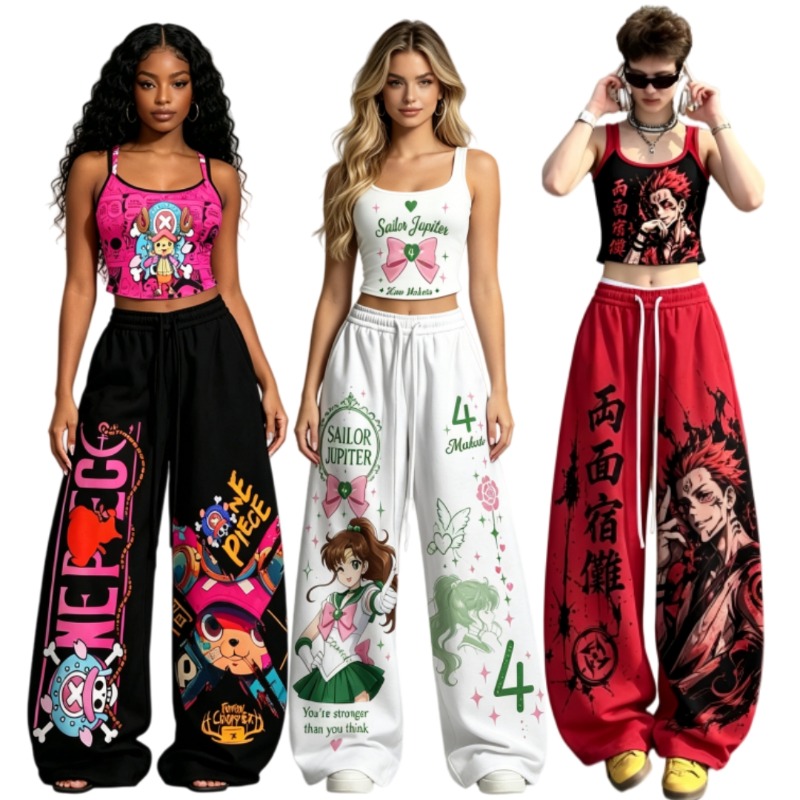 Ensemble 2 pièces imprimé anim - Street Fashion Japan avis et prix